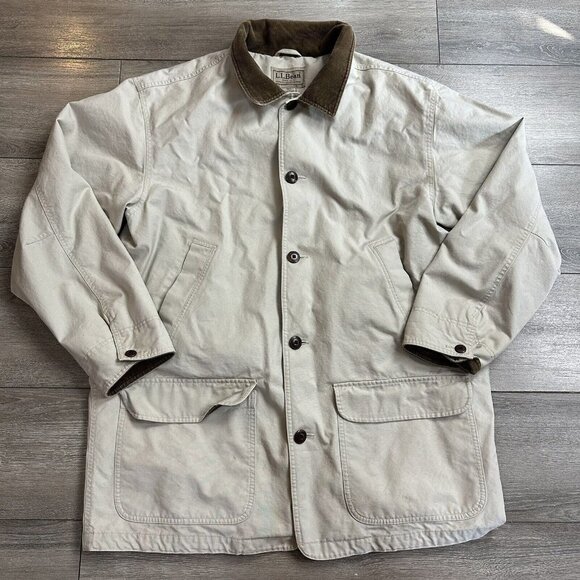 L.L. Bean Cream and Brown Military Field Jacket - Picture 1 of 11